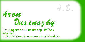 aron dusinszky business card